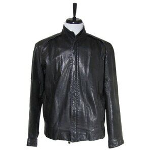 Vintage Remy Leather Black Mens Biker Cafe Racer Bomber Zip Jacket 36 READ